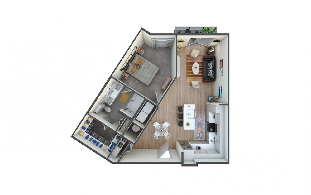 A8 - 1 bedroom floorplan layout with 1 bath and 826 square feet.